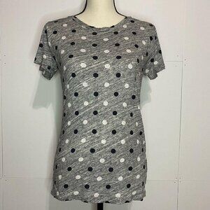 J. Crew XS Gray Polka Dot T-Shirt